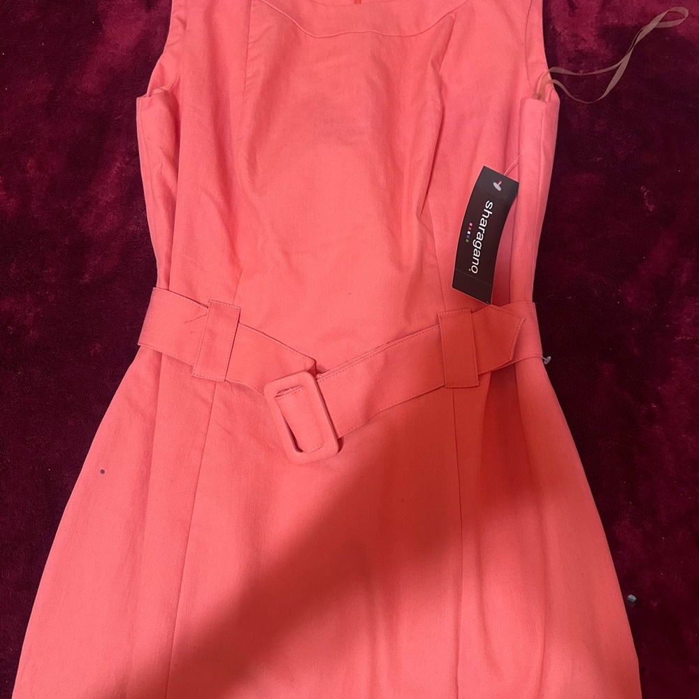 Sharagano Asymmetrical Coral Dress